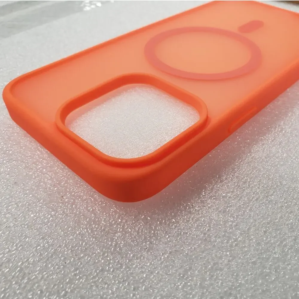 Supfine for iPhone 15 Pro Max Case, Magnetic. Bright Orange Phone Case